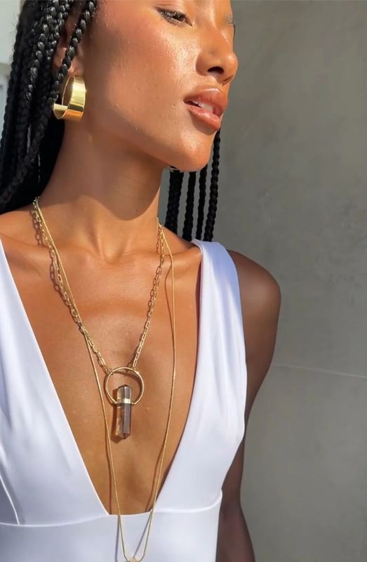 Ora Gold Smoky Quartz Necklace