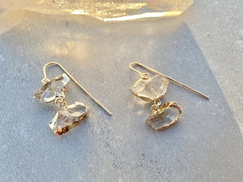 Brinco Eleva Cristal dourado