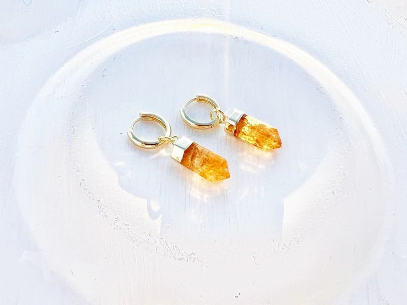 Argola Nia Citrino dourado