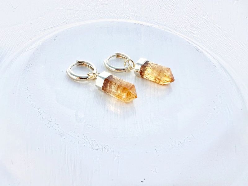Nia Citrine Gold Hoop