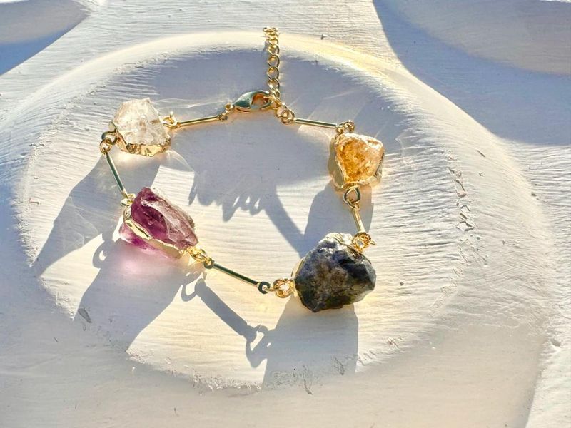 Eleva Bracelet Amethyst, Citrine, Crystal and Golden Sodalite