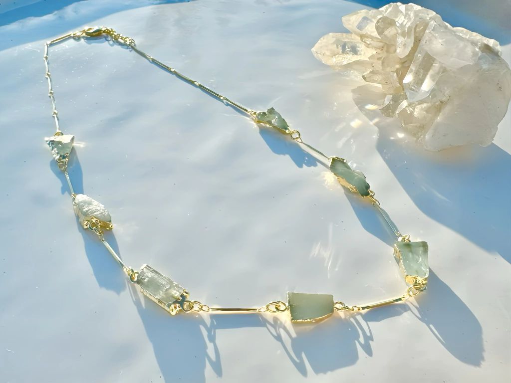 Colar Eleva água-marinha dourado