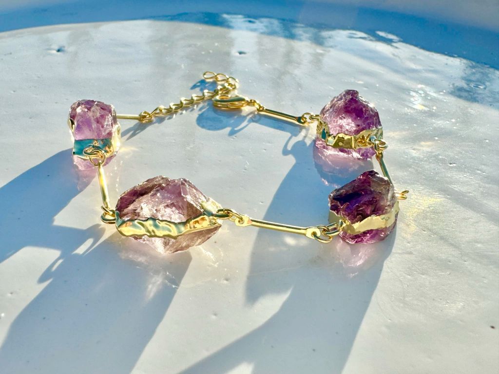Pulseira Eleva Ametista dourado