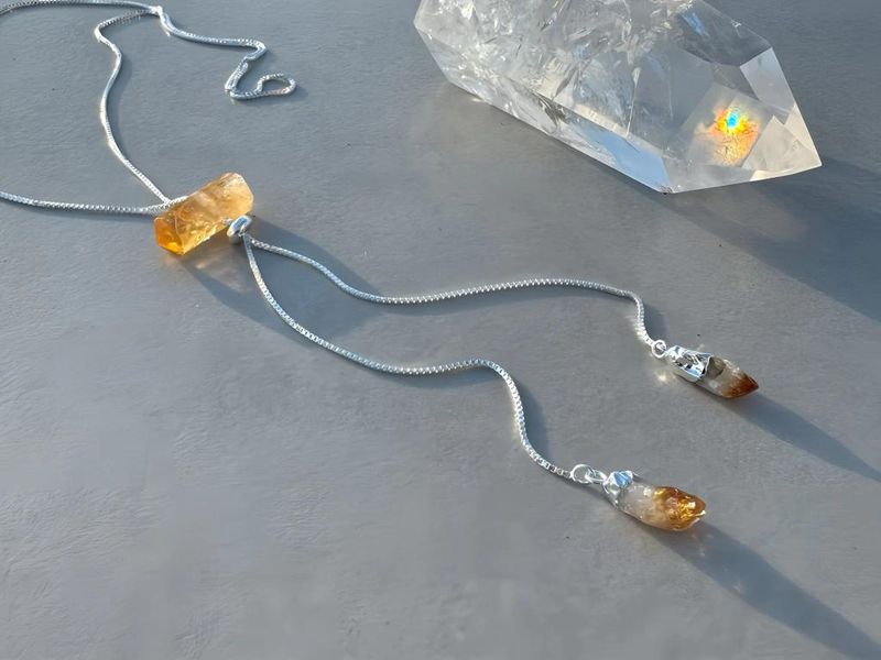 Silver Sirius Citrine Necklace