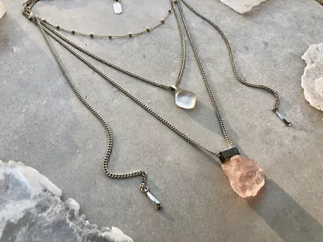 Lory Silver Rose Quartz Necklace