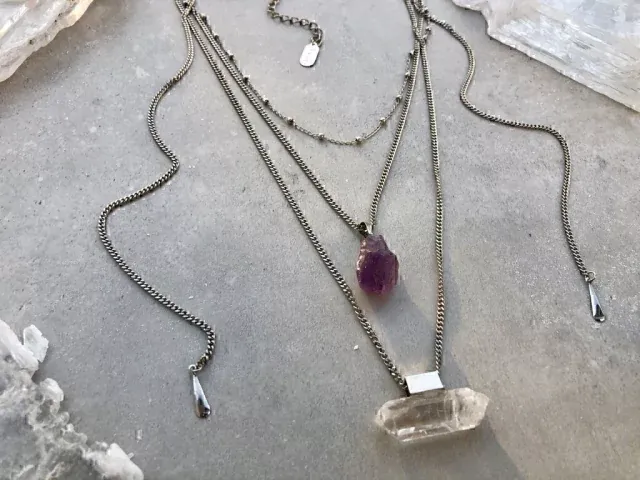 Lory Amethyst Silver Necklace
