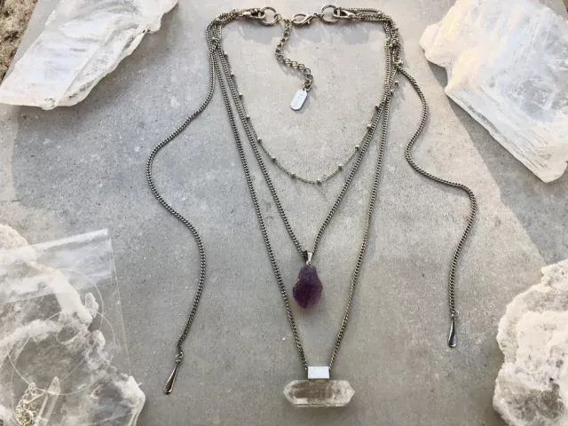Lory Amethyst Silver Necklace