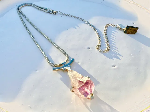 Tori Amethyst and Tourmaline Silver Necklace