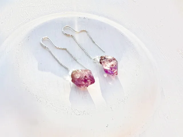 Dilly Amethyst Silver Earring