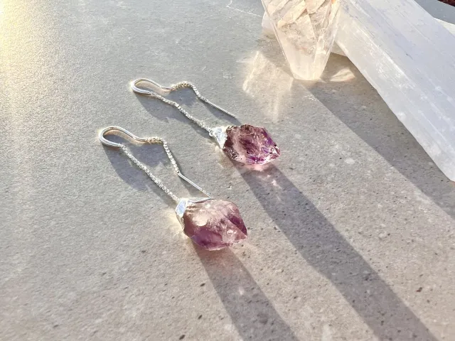 Dilly Amethyst Silver Earring