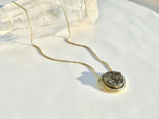 Solaris Pyrite Gold Necklace