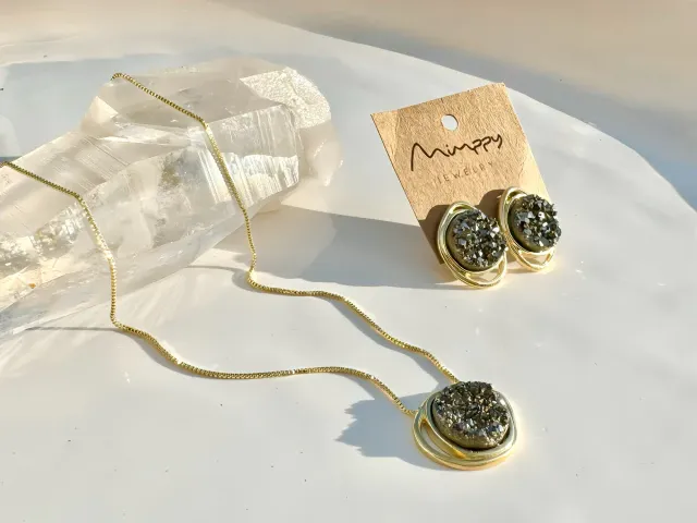 Solaris Pyrite Gold Necklace
