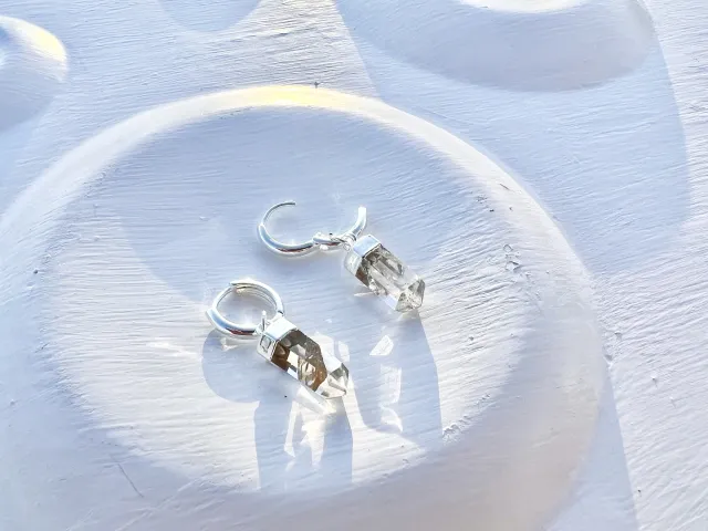 Nia Silver Crystal Hoop