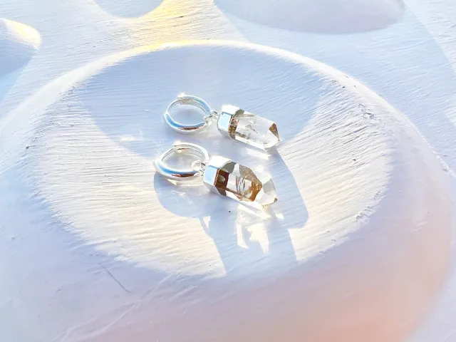 Nia Silver Crystal Hoop