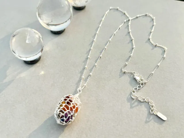 Pandora Silver Mix Stone Necklace