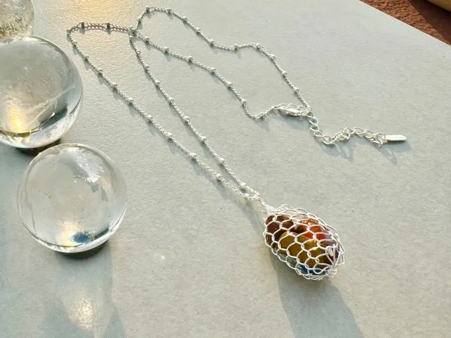 Pandora Silver Mix Stone Necklace