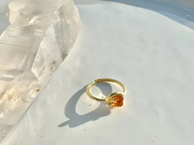Capri Citrine Gold Ring
