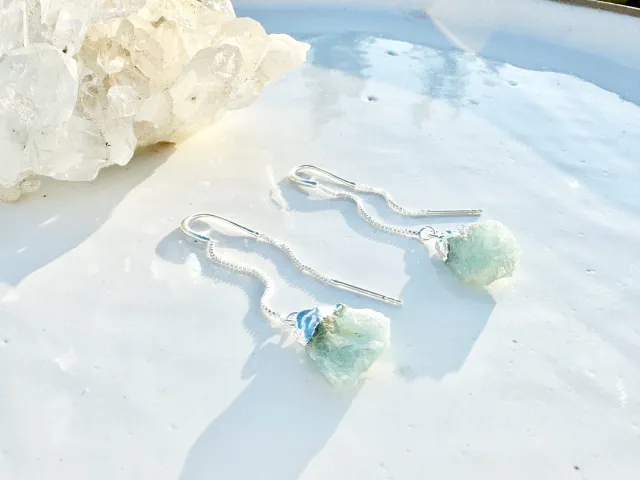 Dilly Aquamarine Silver Earring