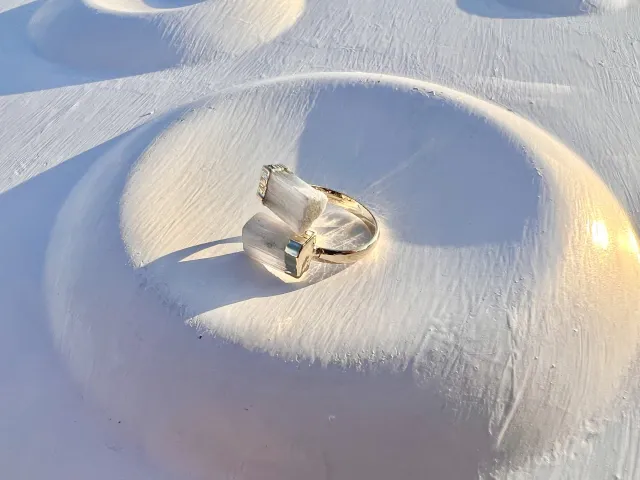 Golden Zee Selenite Ring
