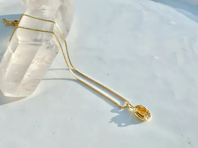 Capri Citrine Gold Necklace