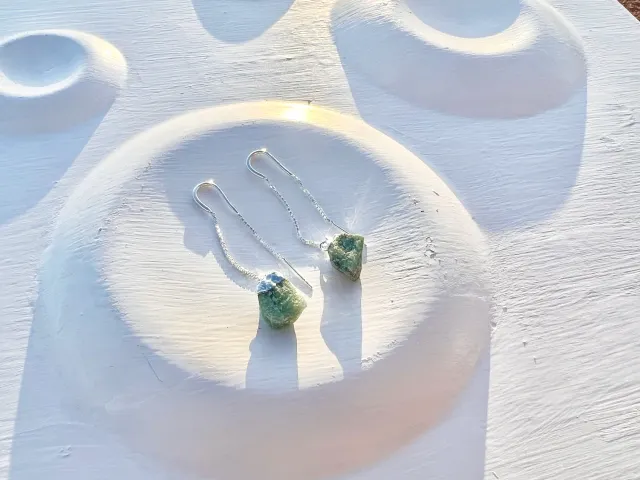 Dilly Silver Green Quartz Earring
