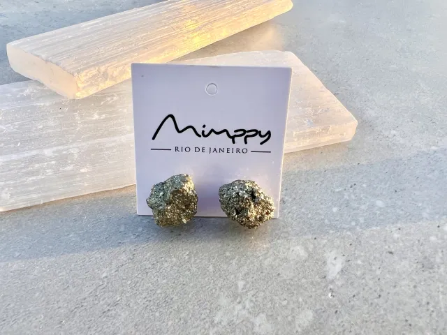 Mini Silver Pyrite Earring