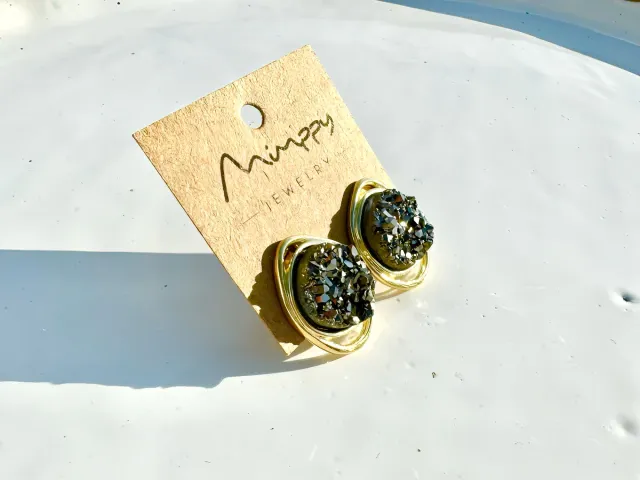 Solaris Pyrite Gold Earring