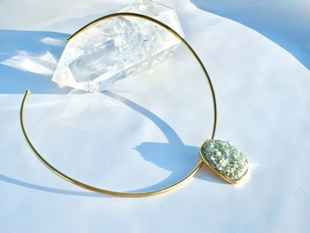 Sienna Green Quartz Gold Necklace