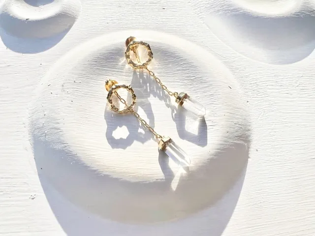 Doux 2-in-1 Crystal Gold Earrings