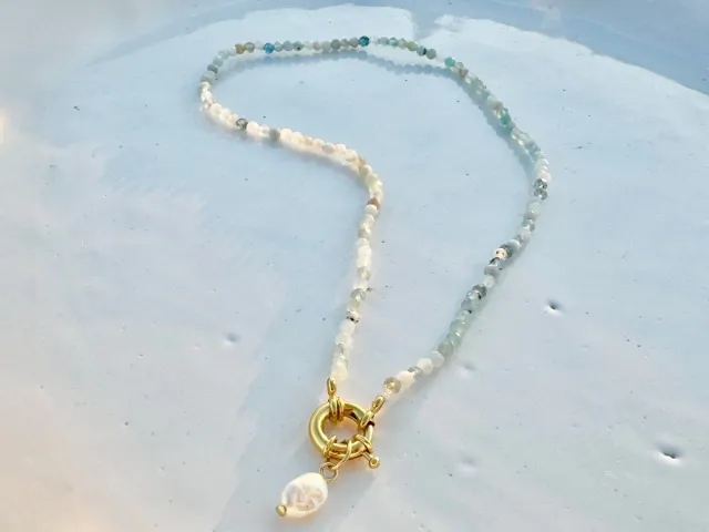 Gold Aquamarine Capri Choker