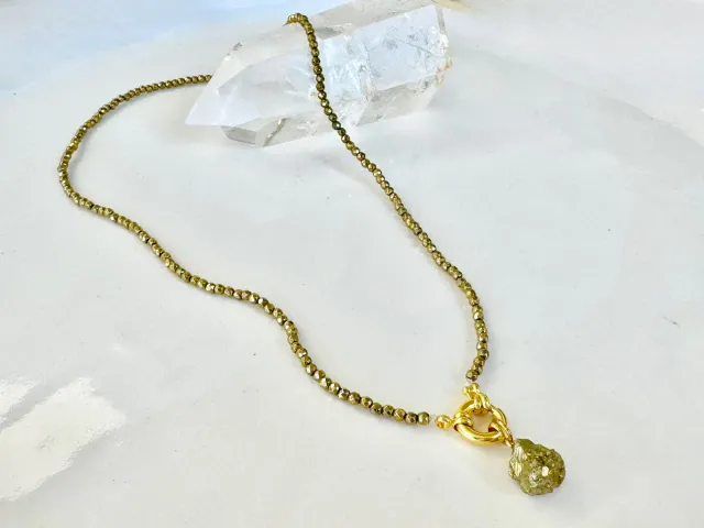 Nusa Hematite and Golden Pyrite Necklace