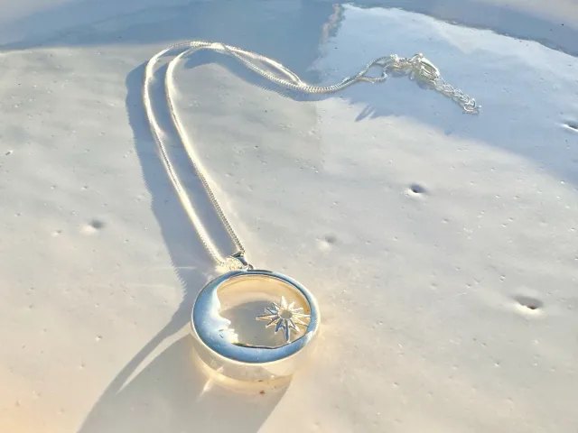 Silver Crystal Yin Necklace
