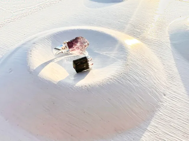 Zee Amethyst and Tourmaline Silver Ring