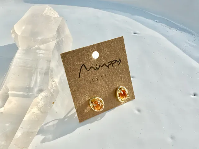 Capri Citrine Gold Earring