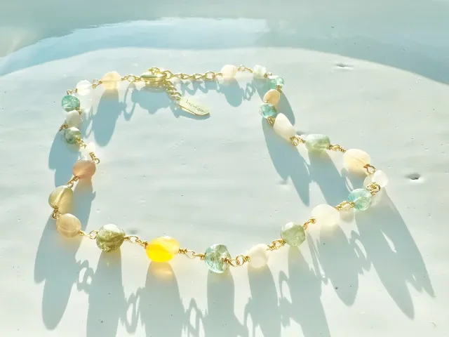 Nalu Crystal and Green Gold Quartz Choker