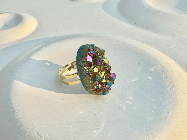 Galaxy Crystal Aura Gold Ring
