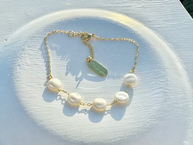 Gold Baroque Pearl Bracelet