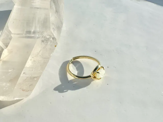 Gold Aquamarine Capri Ring