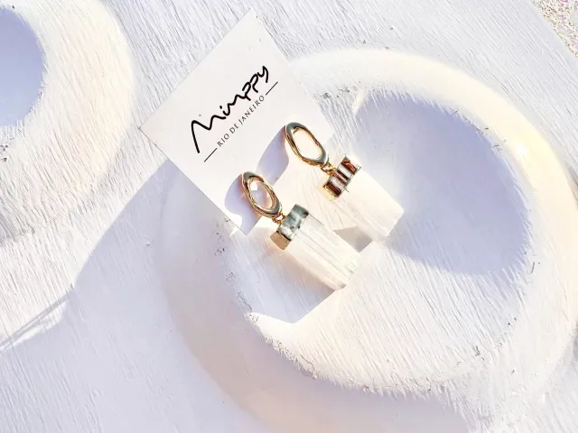 Kyoto Selenite Gold Earring