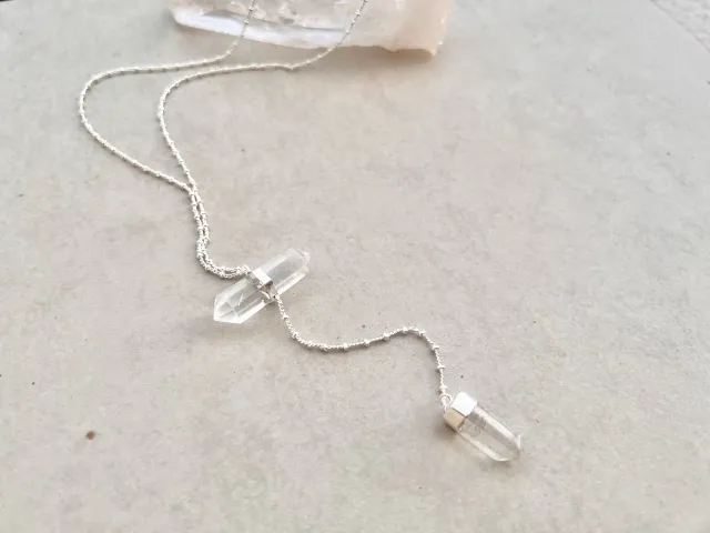 Ayla Crystal Silver Necklace