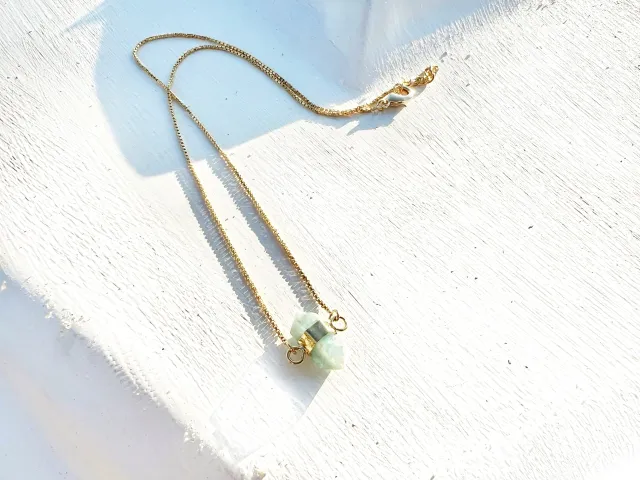 Nia Gold Aquamarine Necklace