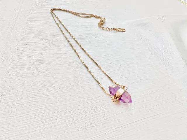 Nia Gold Amethyst Necklace