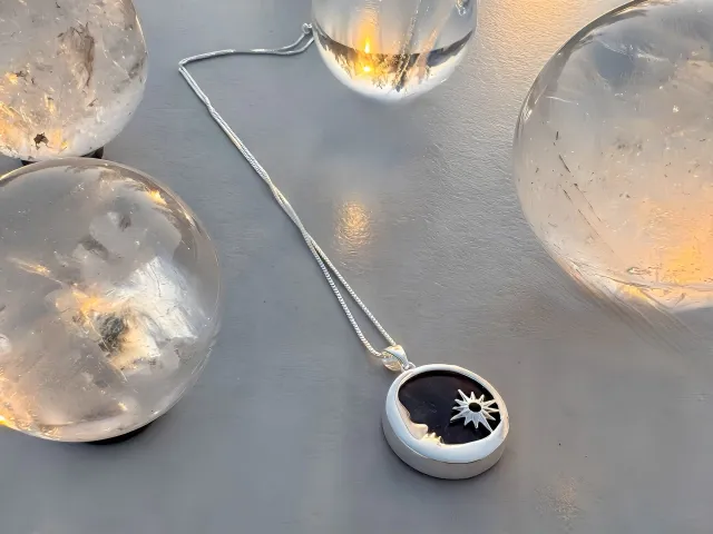 Silver Yin Amethyst Necklace