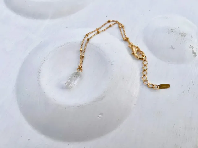 Tornozeleira Cristal dourado