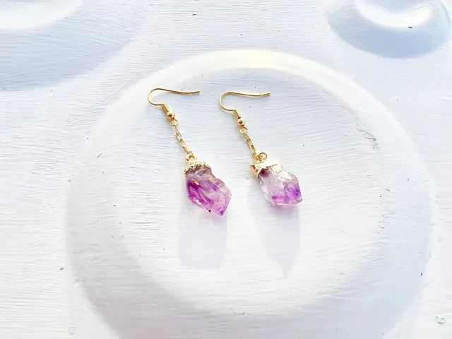 Joy Amethyst Gold Earrings