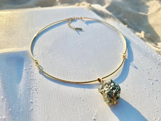 Gold Eva Pyrite Chocker