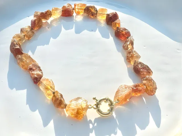 Creta Citrine Gold Necklace