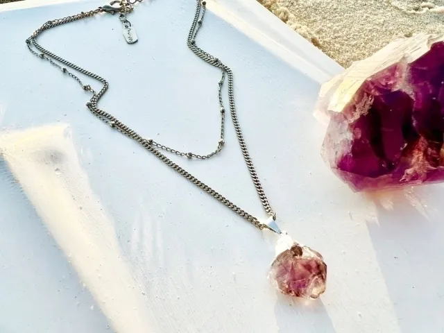 Kala Amethyst Silver Necklace