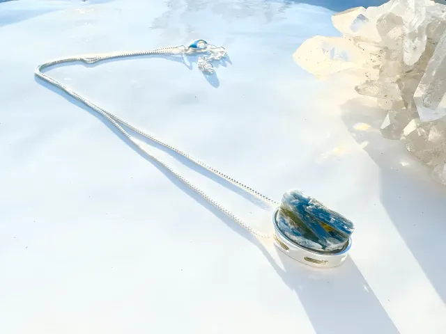 Silver Ocean Kyanite Necklace