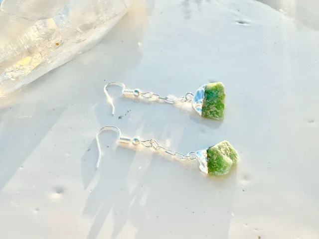 Joy Silver Green Quartz Earring
